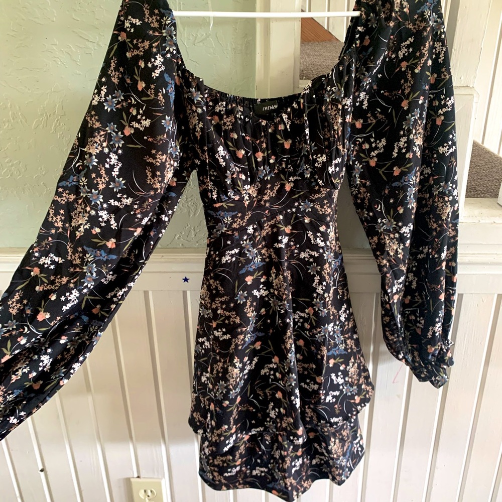 Fit & Flare Long Sleeve Floral Dress Size Small